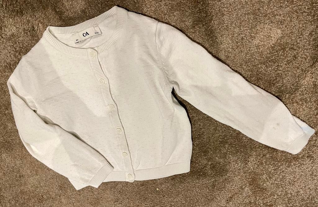 Witte vest met patroontje Maat 104 C&A, Kinderen en Baby's, Kinderkleding | Maat 104, Ophalen of Verzenden, Gebruikt, Meisje, Trui of Vest