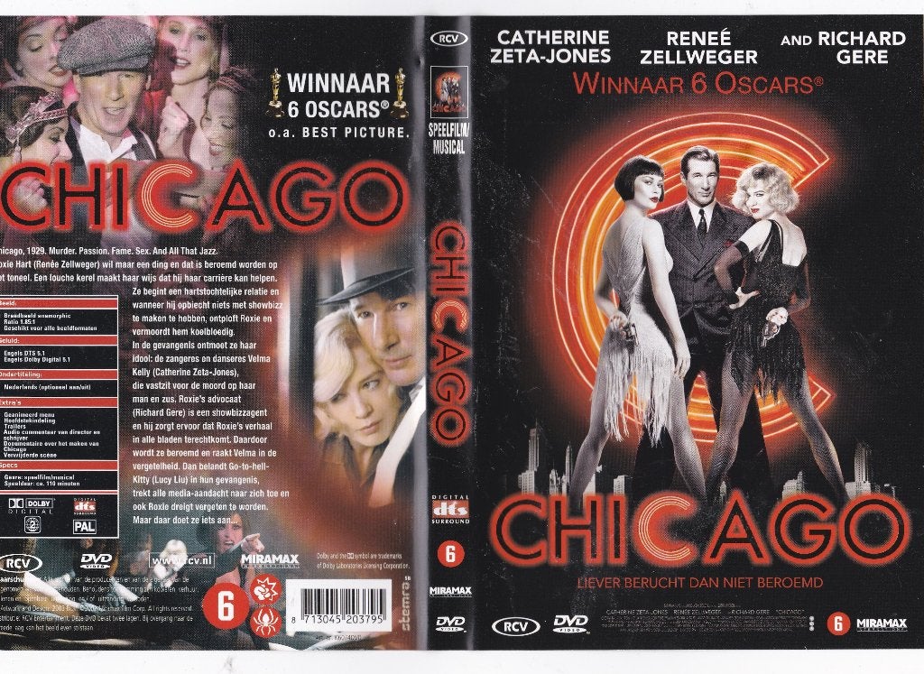 Chicago (C.Zeta Jones-R.Zellweger-R.Gere), Engels, Nederlands, Zo goed als nieuw, Vanaf 6 jaar
