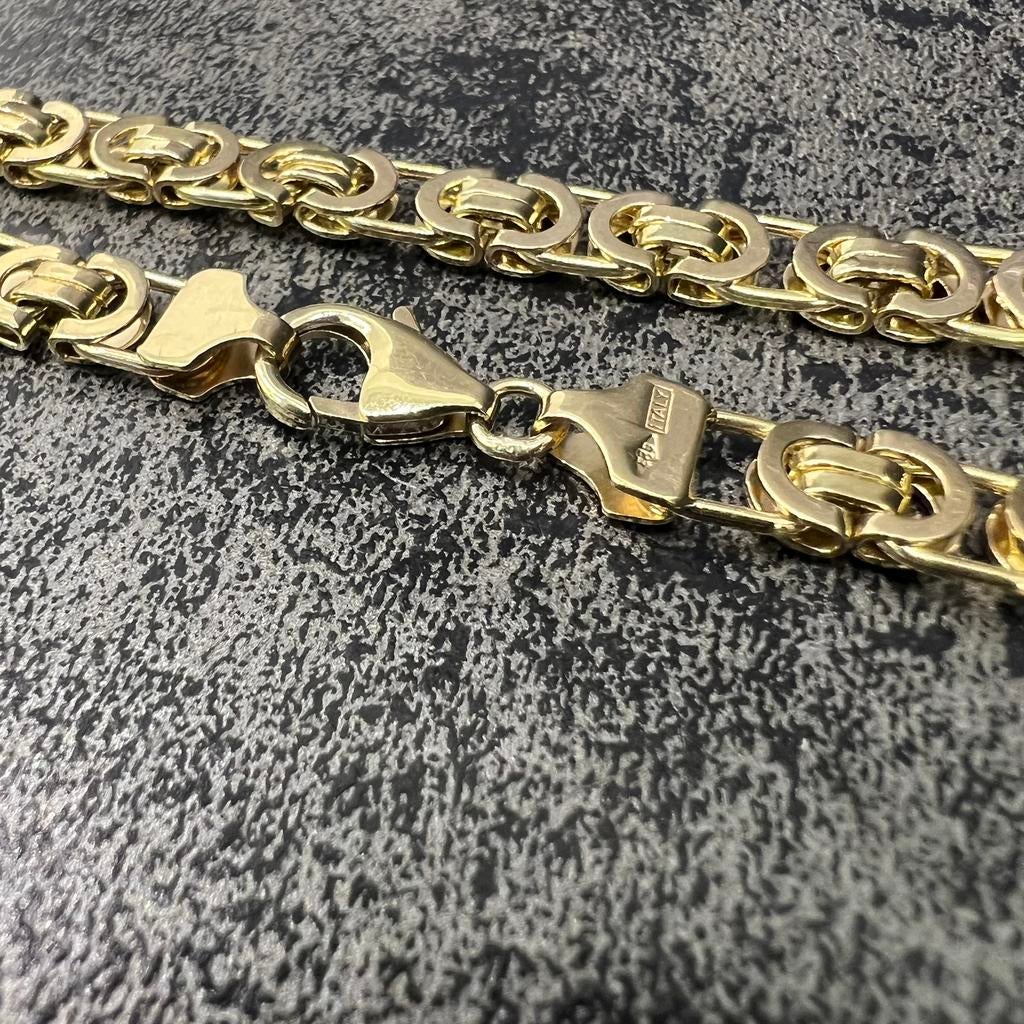 14k gouden ketting massief 41,5 gram platte koningsketting, Sieraden, Tassen en Uiterlijk, Kettingen, Ophalen of Verzenden, Nieuw