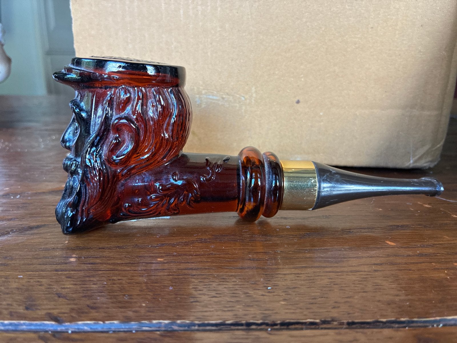 Vintage Kapitein Baard Aftershave Fles - Amber Glas, Ophalen of Verzenden, Zo goed als nieuw, Parfumfles