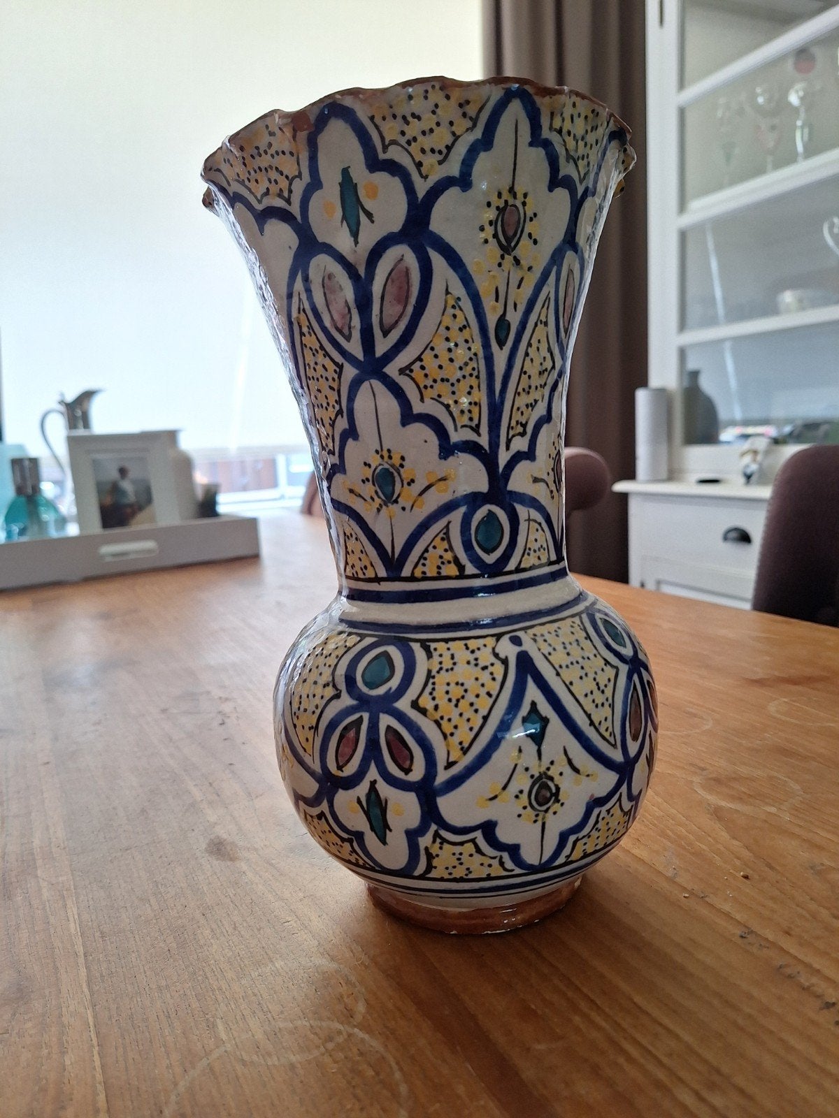 Prachtige handgeschilderde Marokkaanse vaas, Ophalen of Verzenden