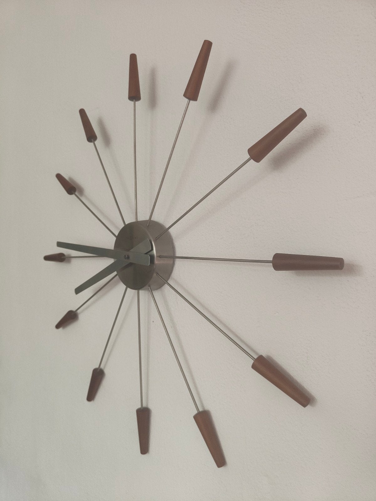 NeXtime design wandklok – RVS met houten accenten, Ophalen