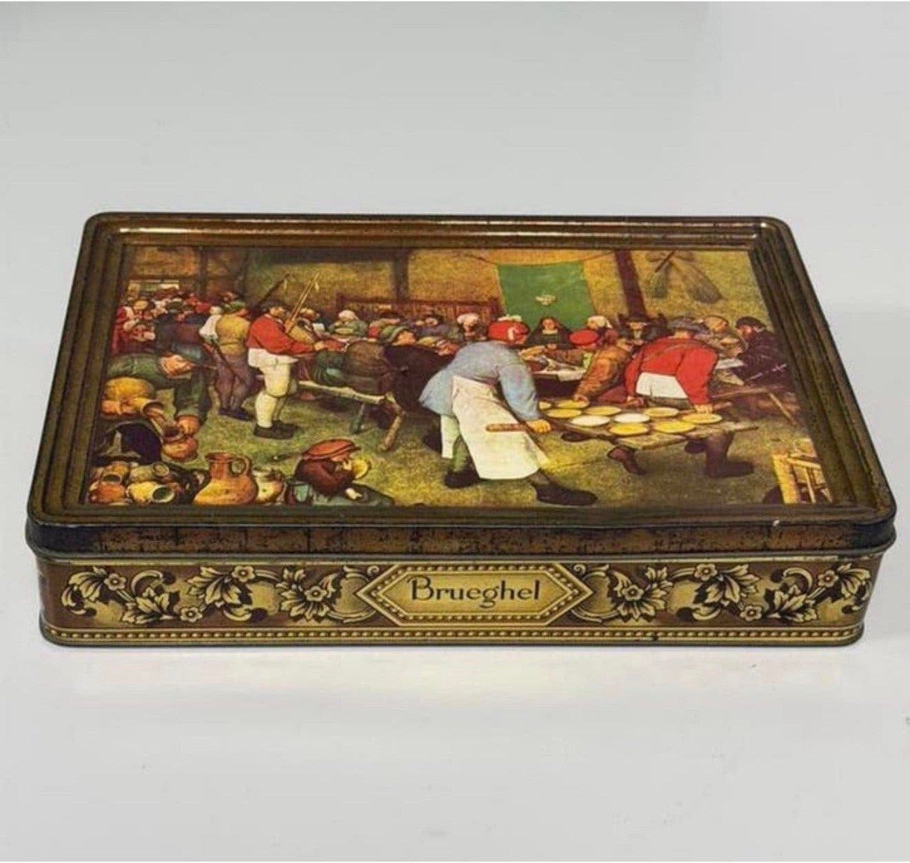 Vintage De Gruyter blikken trommel Brueghel 1953 antiek blik, Verzamelen, Ophalen of Verzenden, Zo goed als nieuw
