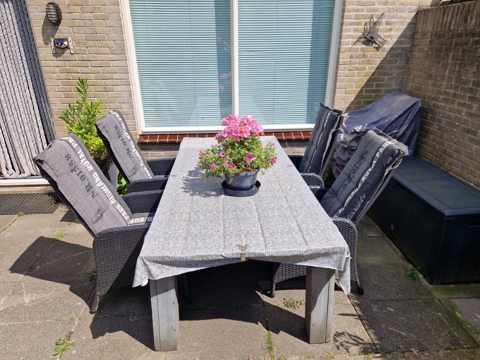 Te koop tuinset met 4 stoelen met verstelbare rugleuning en, Tuin en Terras, Tuinsets en Loungesets, Ophalen, Gebruikt, Stoel