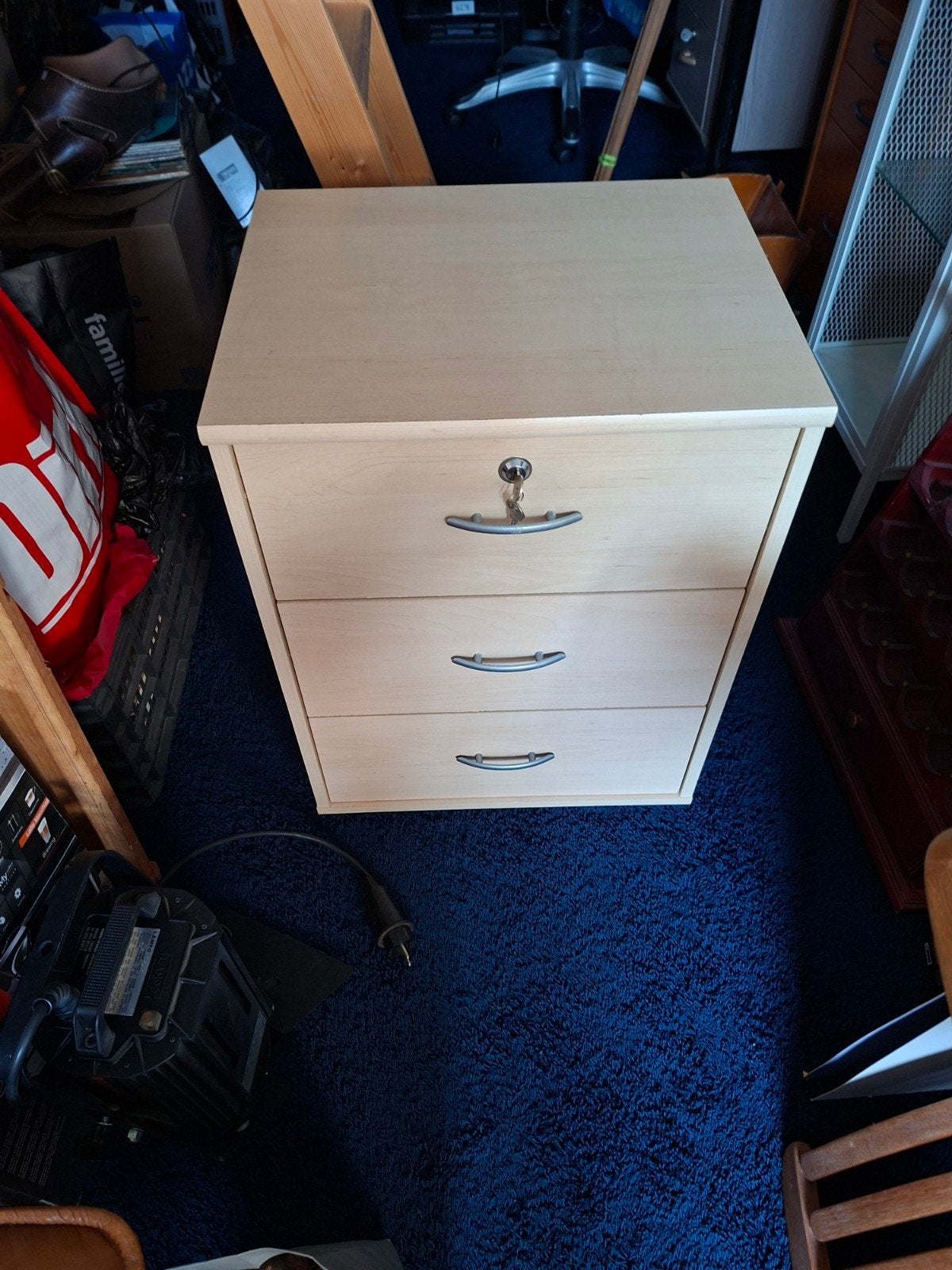 Ladekast met sleutel - ideaal voor kantoor of thuis, Ophalen, Minder dan 50 cm, Gebruikt, 3 of 4 laden