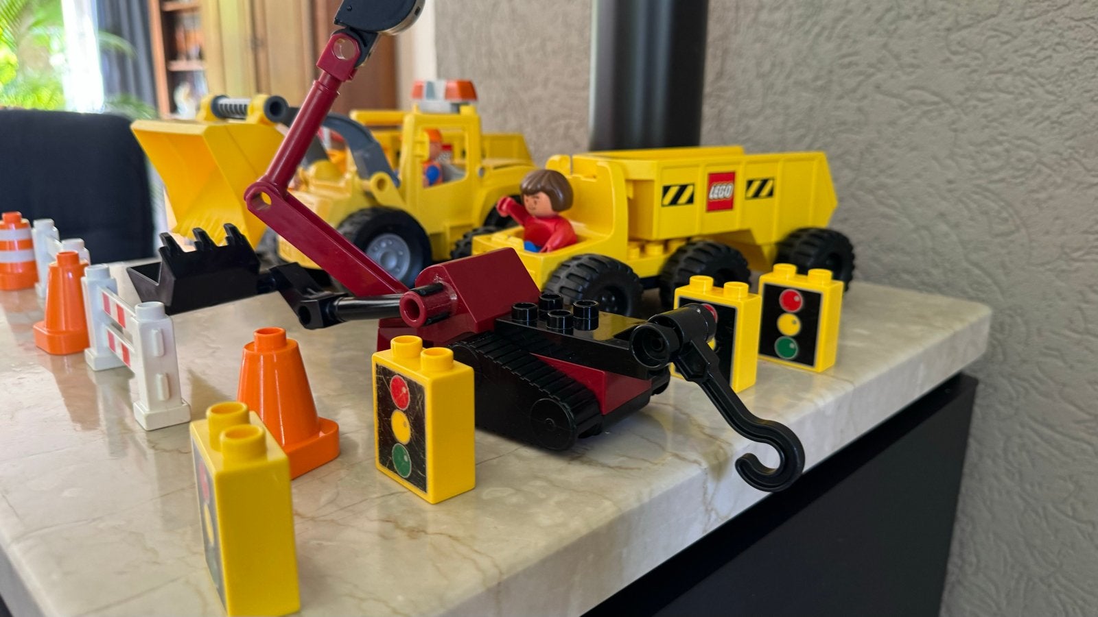 Lego Duplo Bouwplaats Set met Voertuigen en Figuren, Ophalen of Verzenden, Gebruikt