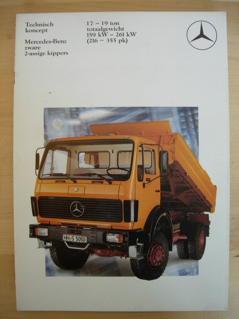 Mercedes Zware Kipper Brochure 1988 - 1722 t/m 1936, Zo goed als nieuw, Mercedes-Benz, Mercedes, Ophalen of Verzenden