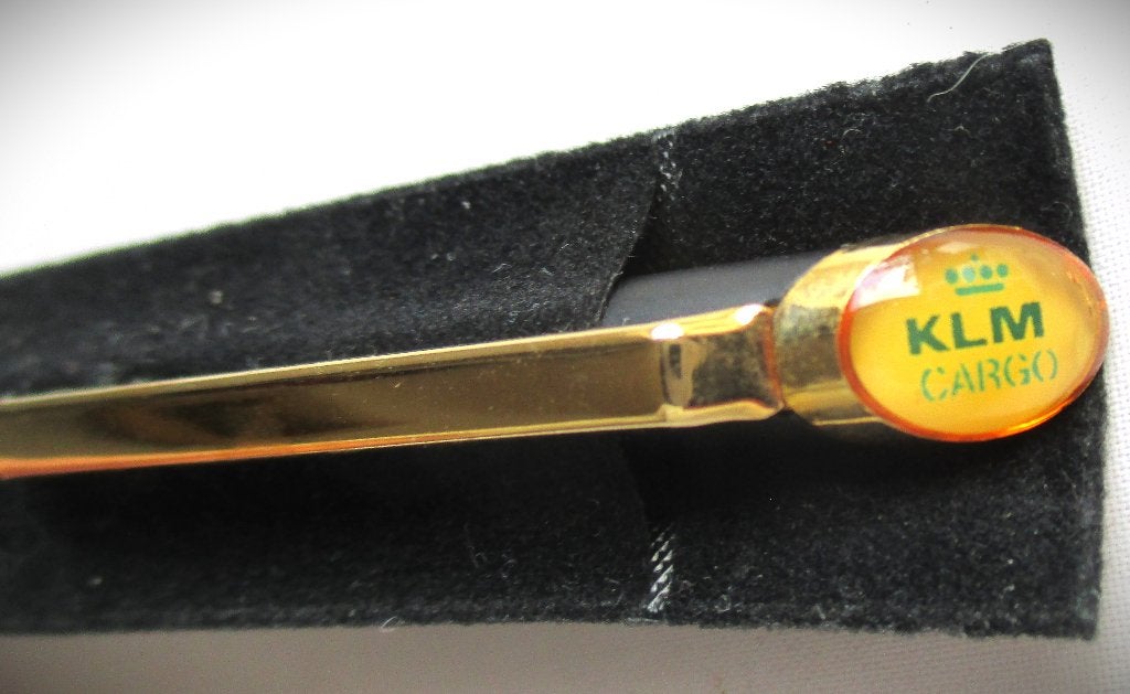 KLM Cargo Pen~Zwart met goud in velours zakje~Nieuw, Ophalen of Verzenden, Zo goed als nieuw, Overige typen