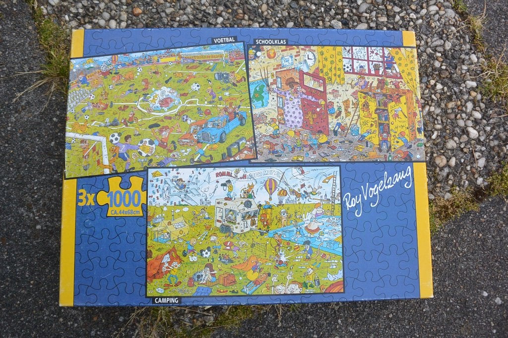 Puzzel 3 in 1 doos Roy Vogelzang, Ophalen of Verzenden, 500 t/m 1500 stukjes, Gebruikt, Legpuzzel