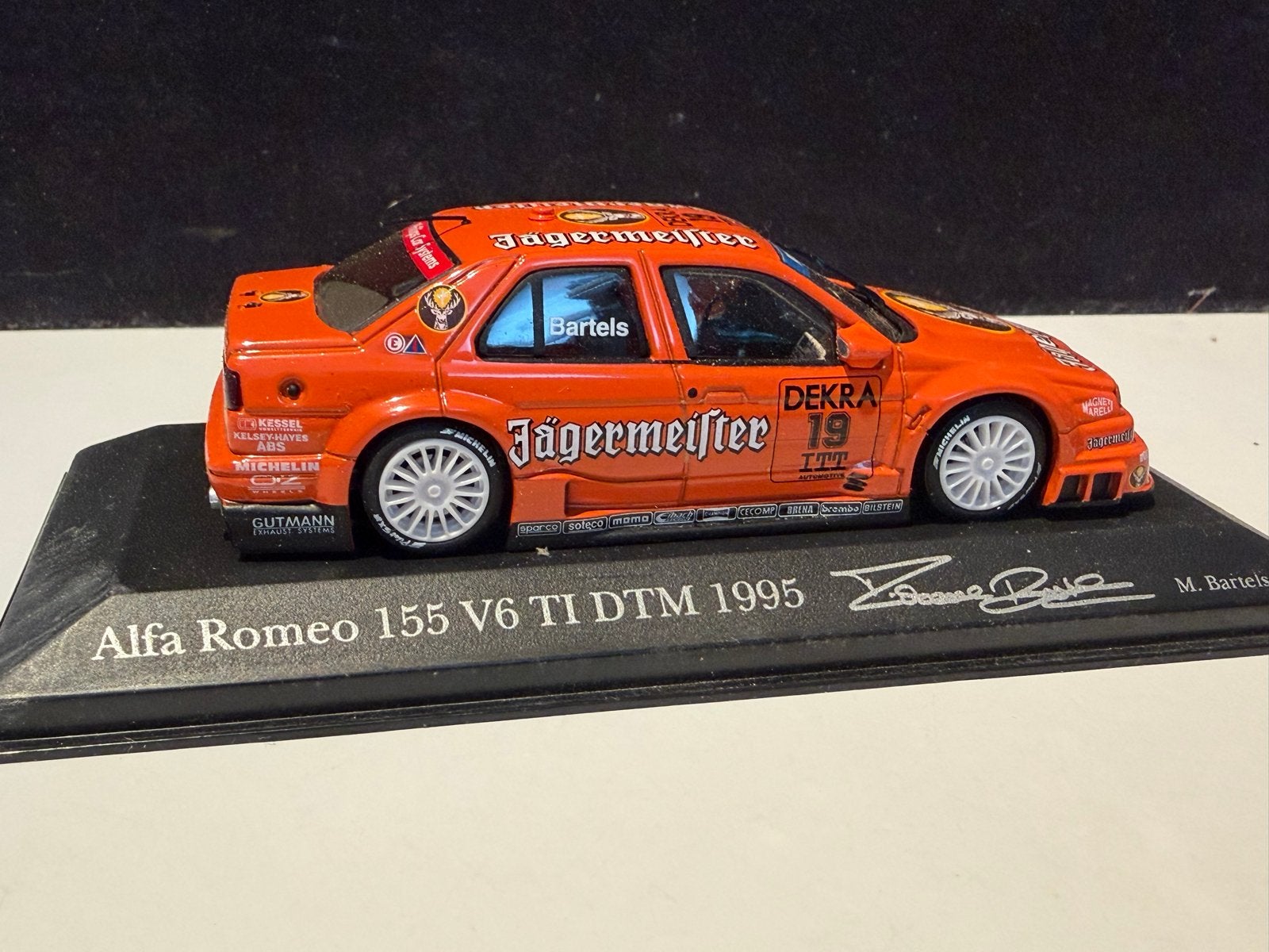 Alfa Romeo 155 V6 TI DTM 1995 Jägermeister modelauto, Ophalen of Verzenden, Zo goed als nieuw, Auto, Overige merken