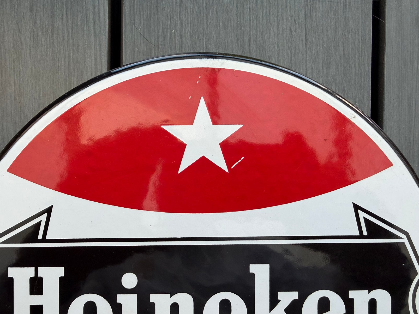 Heineken Bier emaille reclamebord 23 cm, Verzamelen, Merken en Reclamevoorwerpen, Reclamebord, Gebruikt, I, Ophalen of Verzenden