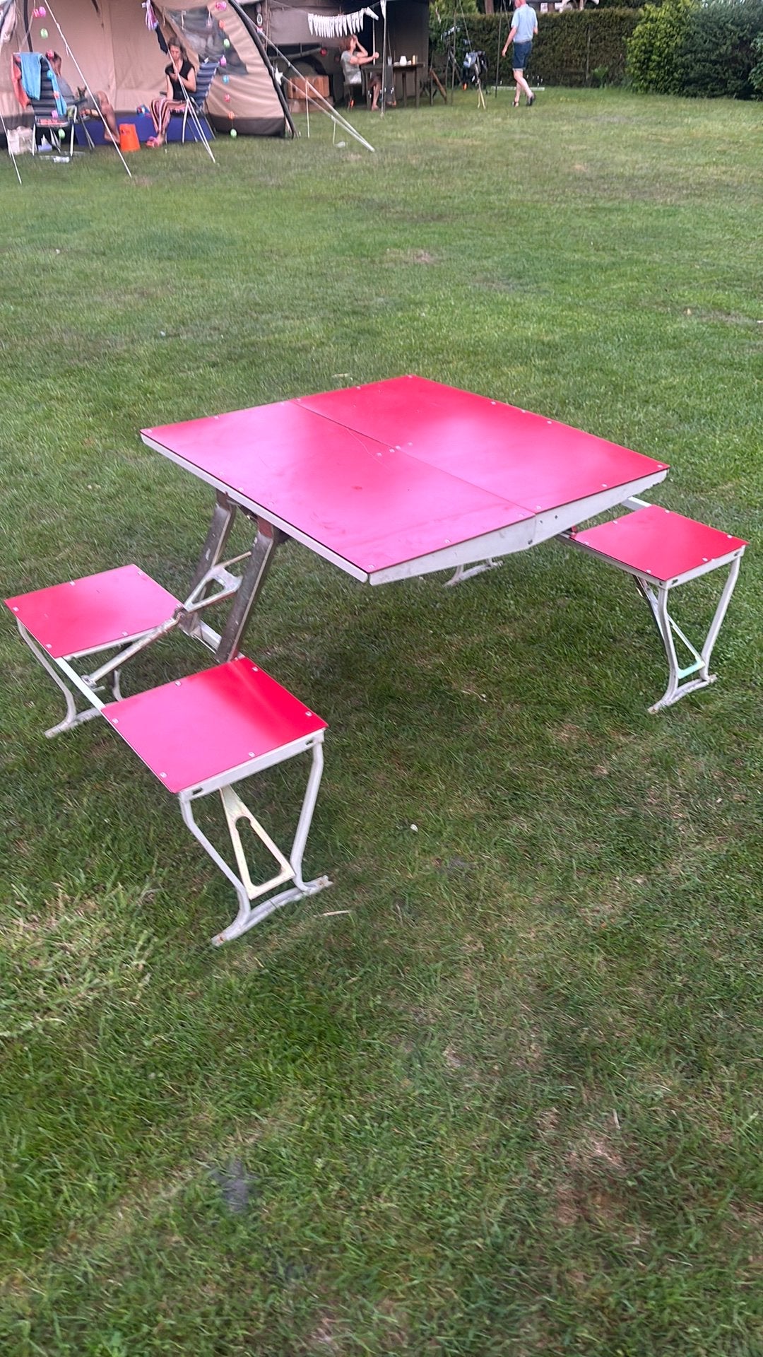 Vintage jaren 70 picknick tafel, Ophalen, Zo goed als nieuw, Campingtafel