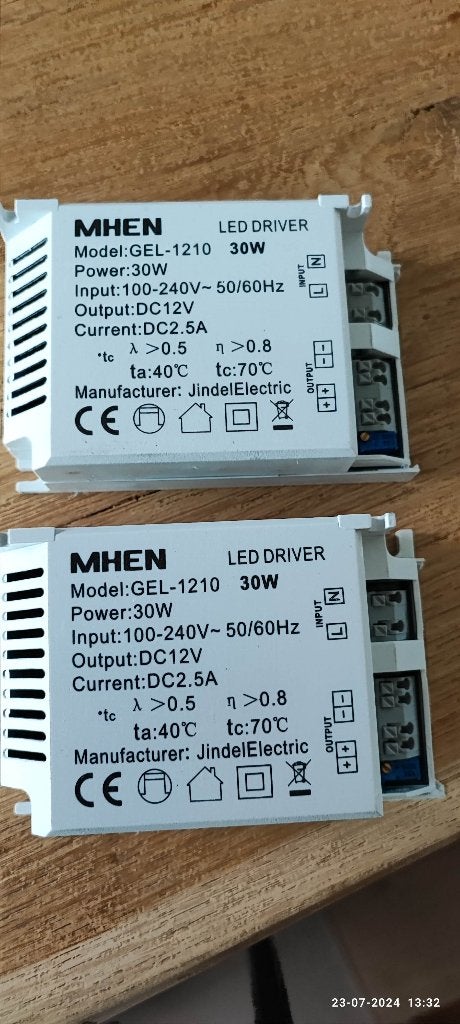 2 LED drivers 30 W nieuw, Ophalen of Verzenden, Nieuw, Overige merken, Relais