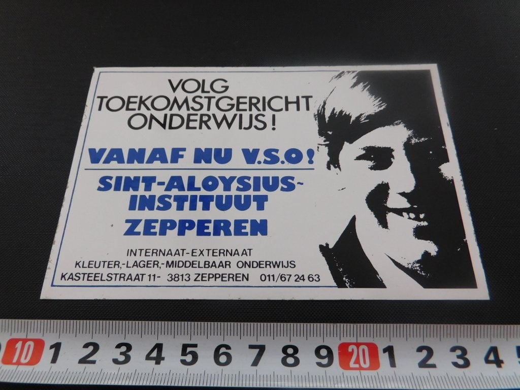 sticker België Zepperen Internaat Externaat kleuter, lager,, Verzamelen, Ophalen of Verzenden, Zo goed als nieuw