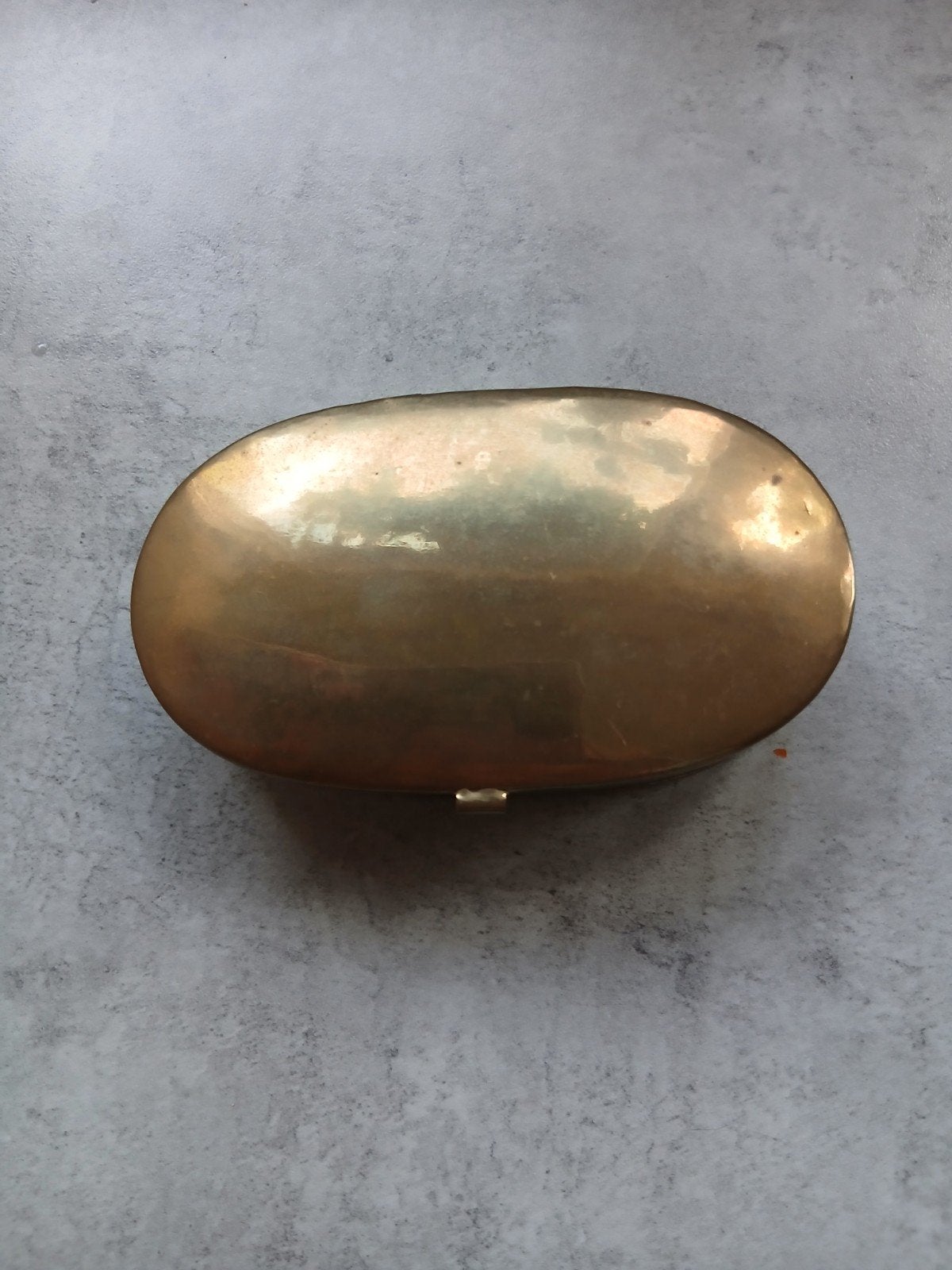 Vintage Koperen Ovaal Doosje - Decoratief en Functioneel, Antiek en Kunst, Ophalen of Verzenden