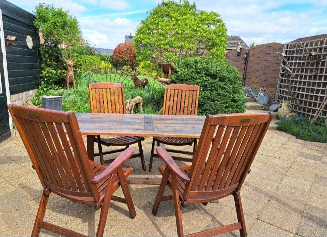 Te koop houten Allure tuinset, Tuin en Terras, Ophalen, Teakhout