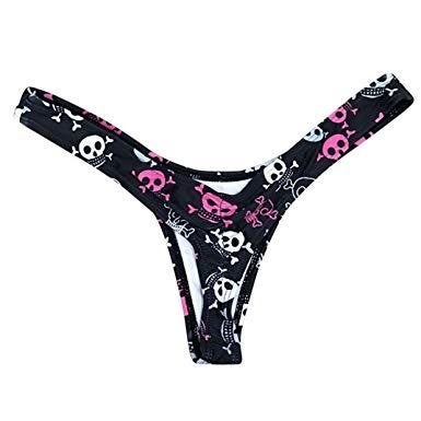 scrunch ribbel string bikini broekje SKULL 40 42 XL, Kleding | Dames, Ophalen of Verzenden, Nieuw, Zwart, Overige typen