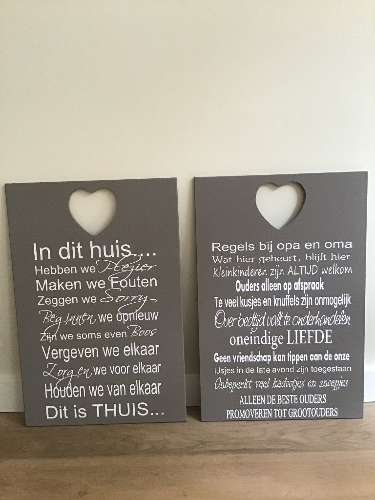 Houten wandborden met tekst, Ophalen, 40 cm, Hout, 60 cm