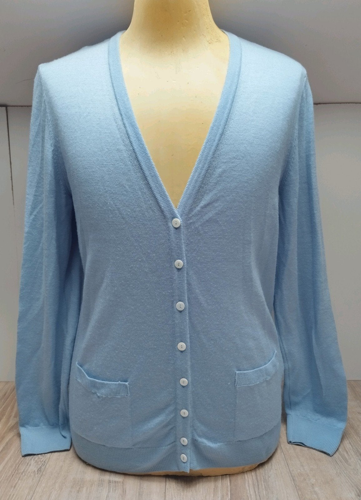Peter Hahn 100% Tasmanian wol vest L 42 Blauw, Maat 42/44 (L), Zo goed als nieuw, Peter Hahn, Verzenden