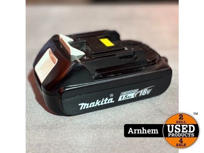 Makita BL1815N 18V 1,5Ah LXT accu | Nette staat, Makita, Zo goed als nieuw, Support@makita.com, Makita Corporation, 3-11-8, Sumiyoshi-cho, 
Anjo, Aichi 446-8502
Japan
