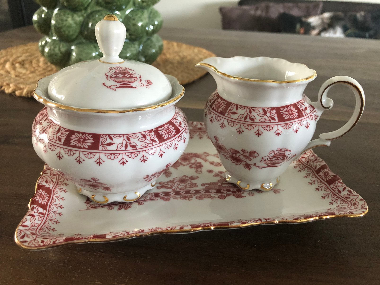 💝 Vintage SELTMANN WEIDEN THERESIA rood roomstel, Overige merken, Overige typen, Vintage, Ophalen of Verzenden
