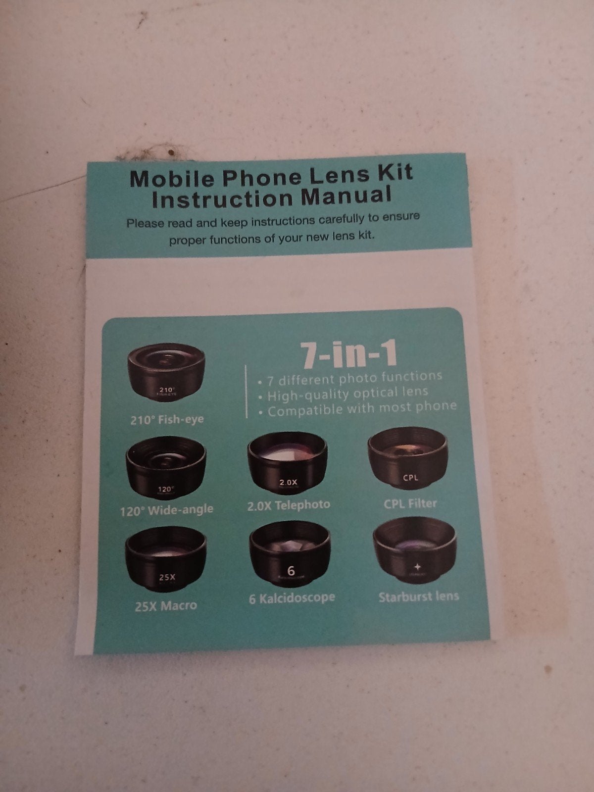 7-in-1 Mobiele Telefoon Lens Kit - Diverse Effecten, Ophalen of Verzenden, Zo goed als nieuw, Overige typen, Universeel