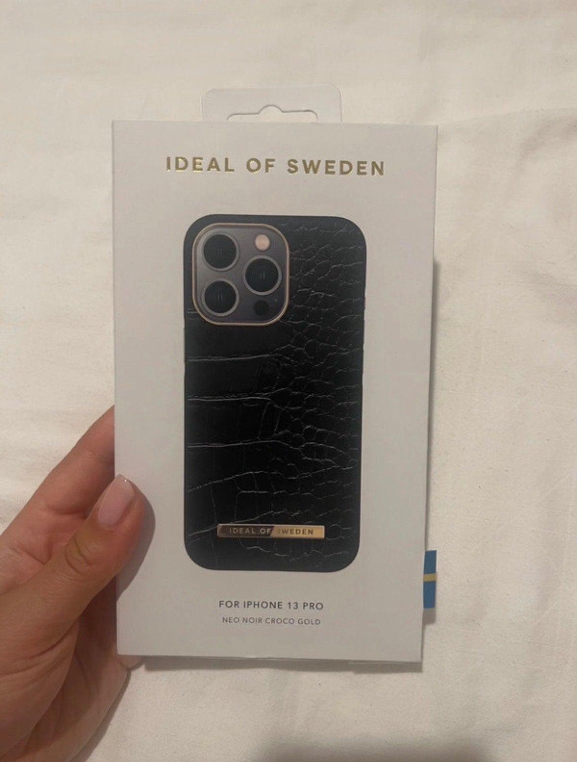 NIEUW! Ideal of Sweden  Croco Gold hoesje iPhone 13 Pro, Kunststof, Zwart, IPhone 13 Pro, Nieuw