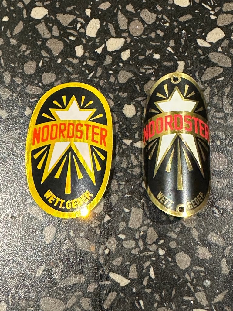 Noordster balhoofdplaatje en sticker. NOS Balhoofd plaatje., Fietsen en Brommers, Gebruikt, Ophalen of Verzenden, Oldtimerfiets