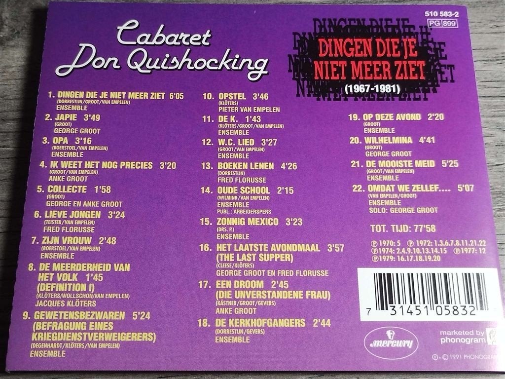 Cabaret Don Quishocking ‎– Dingen Die Je Niet Meer Ziet, Ophalen of Verzenden, Zo goed als nieuw