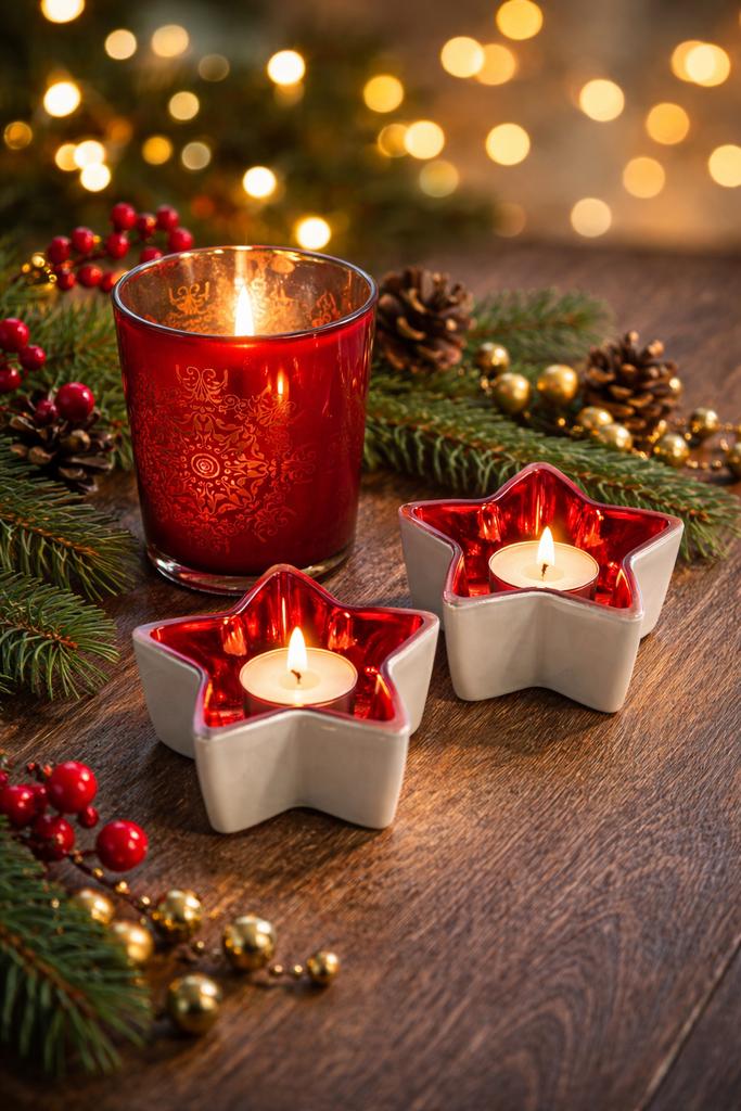 Kerst waxinelicht houders, Ophalen of Verzenden, Zo goed als nieuw