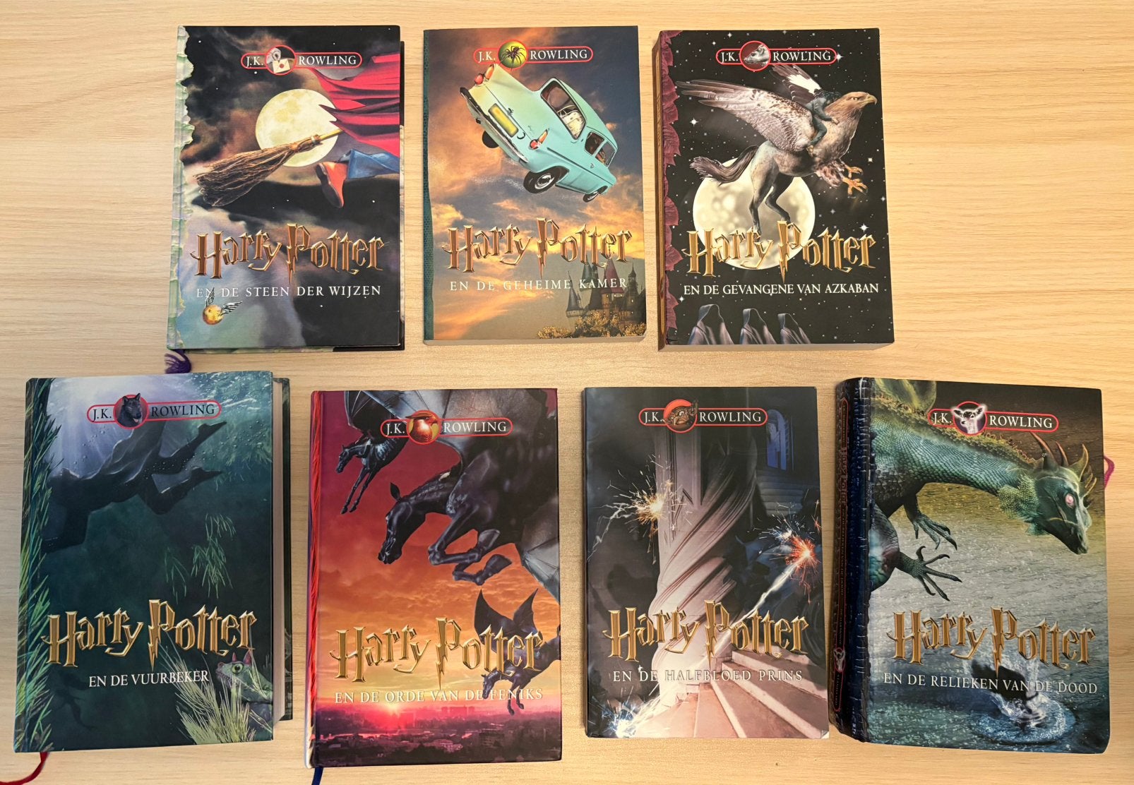 Harry Potter 1-7 compleet - met 1e druk Orde 2003, Ophalen of Verzenden, Gelezen