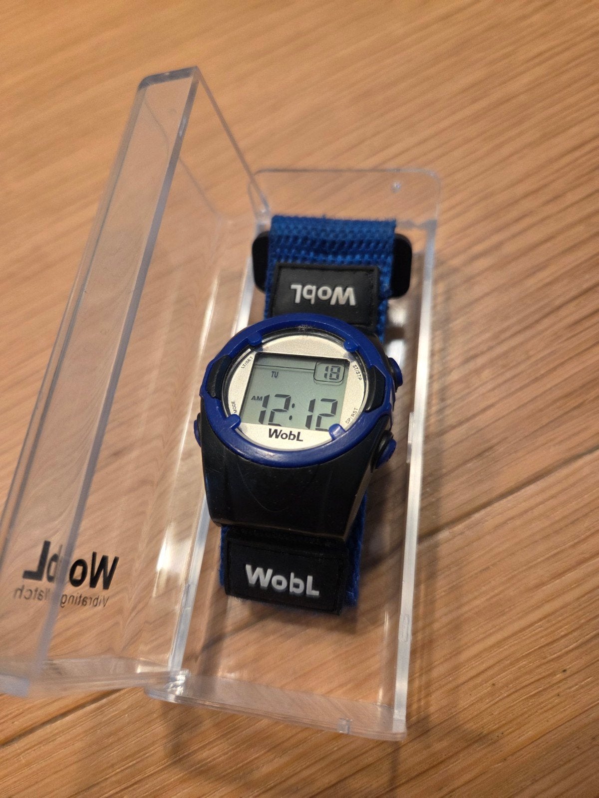 Wobl trilhorloge - kinderen plas en herinneringen horloge, Ophalen of Verzenden, Gebruikt, Blauw, Jongen of Meisje