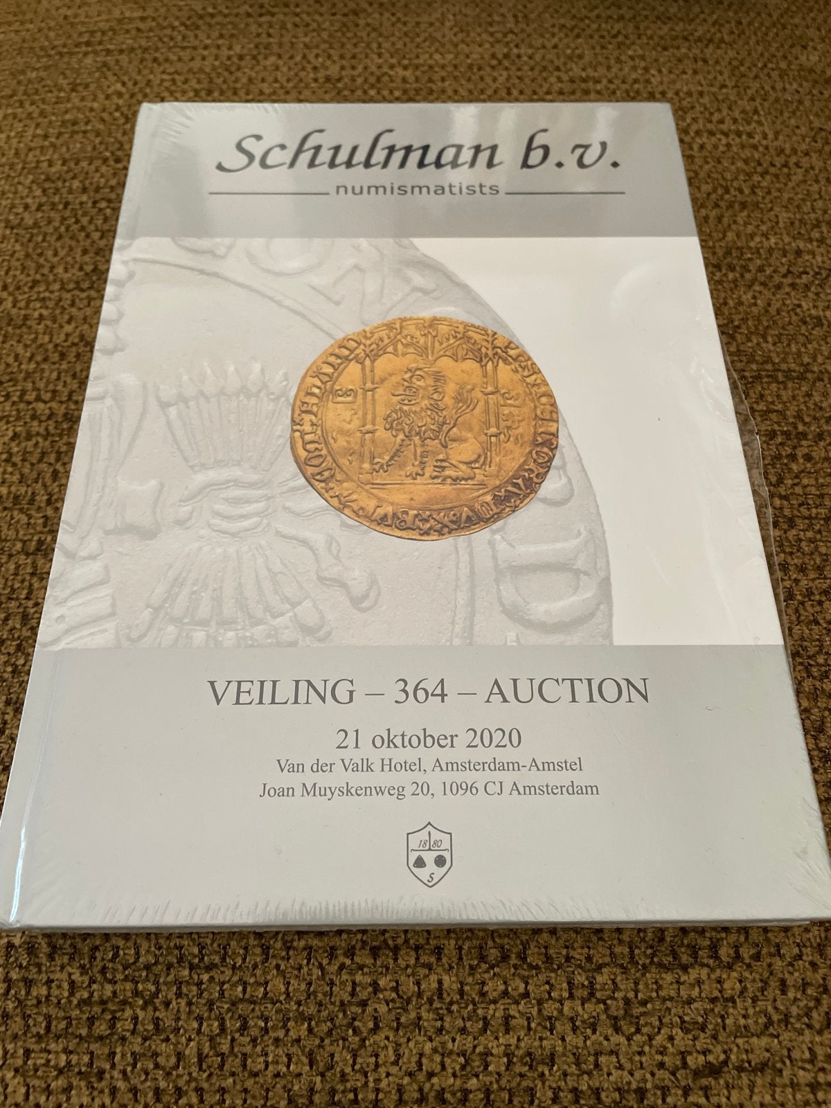 Schulman b.v. Veiling 364 - Numismatiek Catalogus 2020, Ophalen of Verzenden, Nieuw, Catalogus