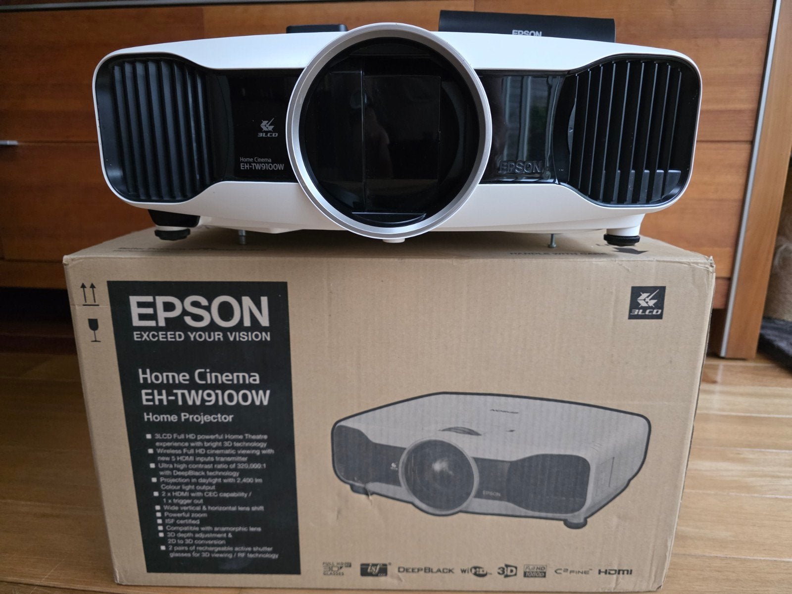 Epson EH-TW9100W Home Cinema Beamer – slechts 61 uur – compl, Ophalen, Zo goed als nieuw