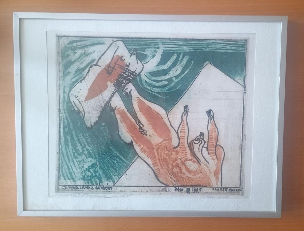 Ets Hannes Postma uit 1965., Antiek en Kunst, Ophalen