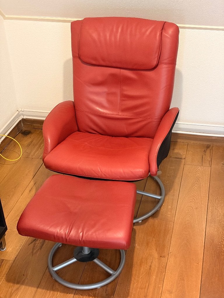 Vintage IKEA Malung draaistoel met voetenbankje, Huis en Inrichting, Ophalen, Minder dan 50 cm, Gebruikt, Minder dan 75 cm
