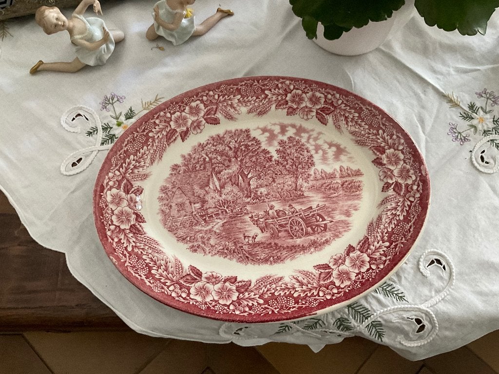 Oude Engelse ovale schaal Broadhurst Staffordshire, Antiek en Kunst, Ophalen of Verzenden