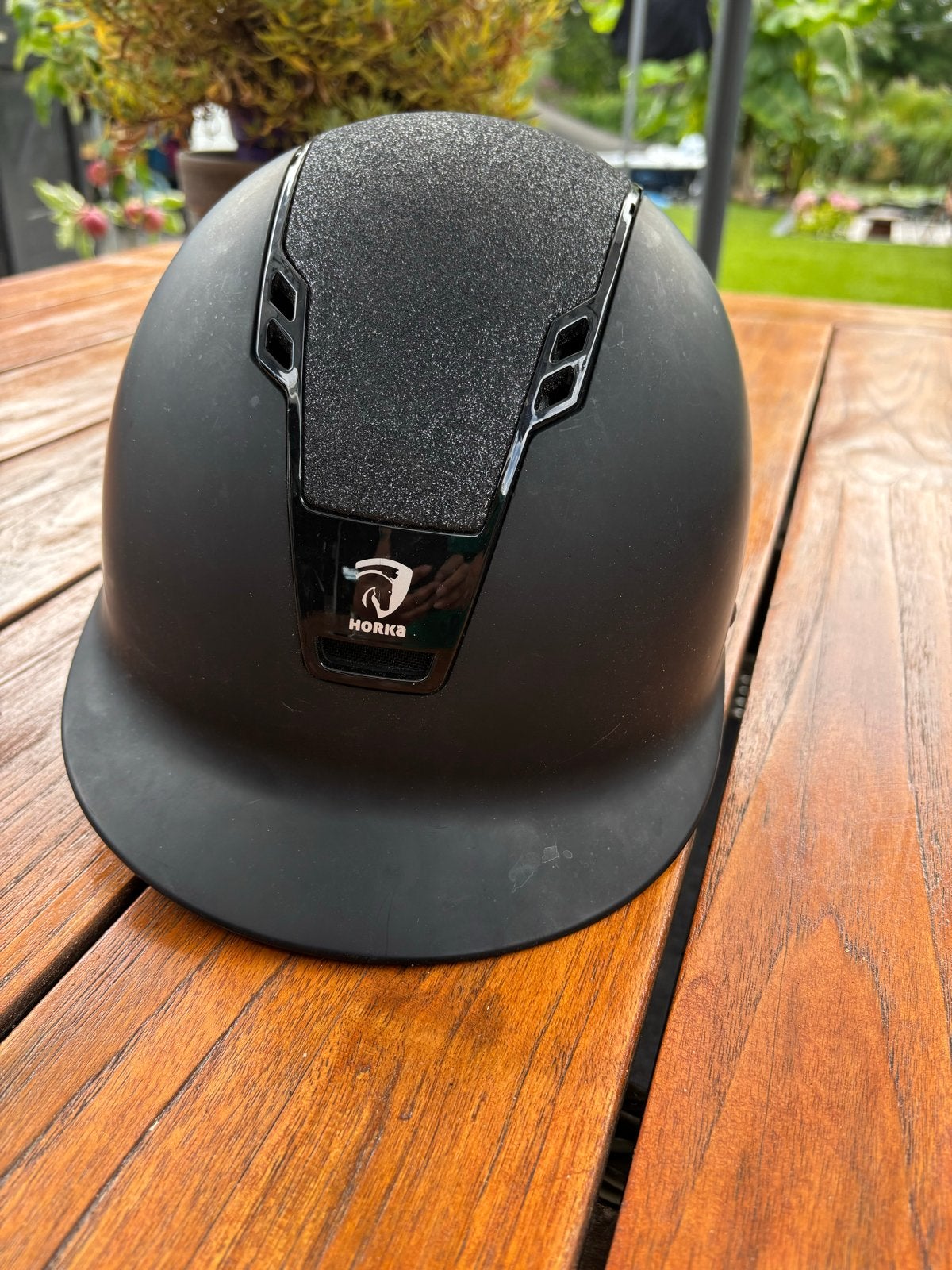 Horka Verstelbare  Cap , maat M-L 57-59 cm, Dieren en Toebehoren, Paardrijkleding, Ophalen, Zo goed als nieuw, Rijhelm/cap, Zwart