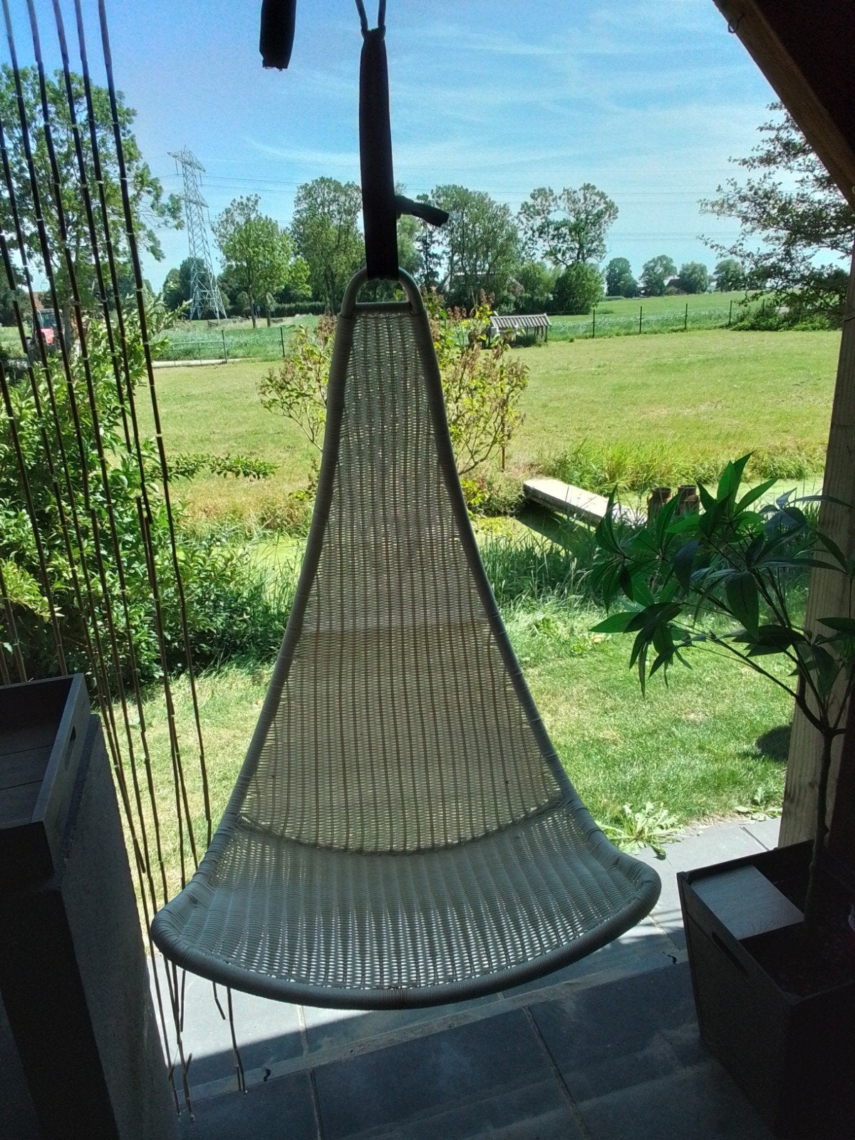 Comfortabele hangstoel voor binnen en buiten, Tuin en Terras, Ophalen, Gebruikt, Eenpersoons, Binnen
