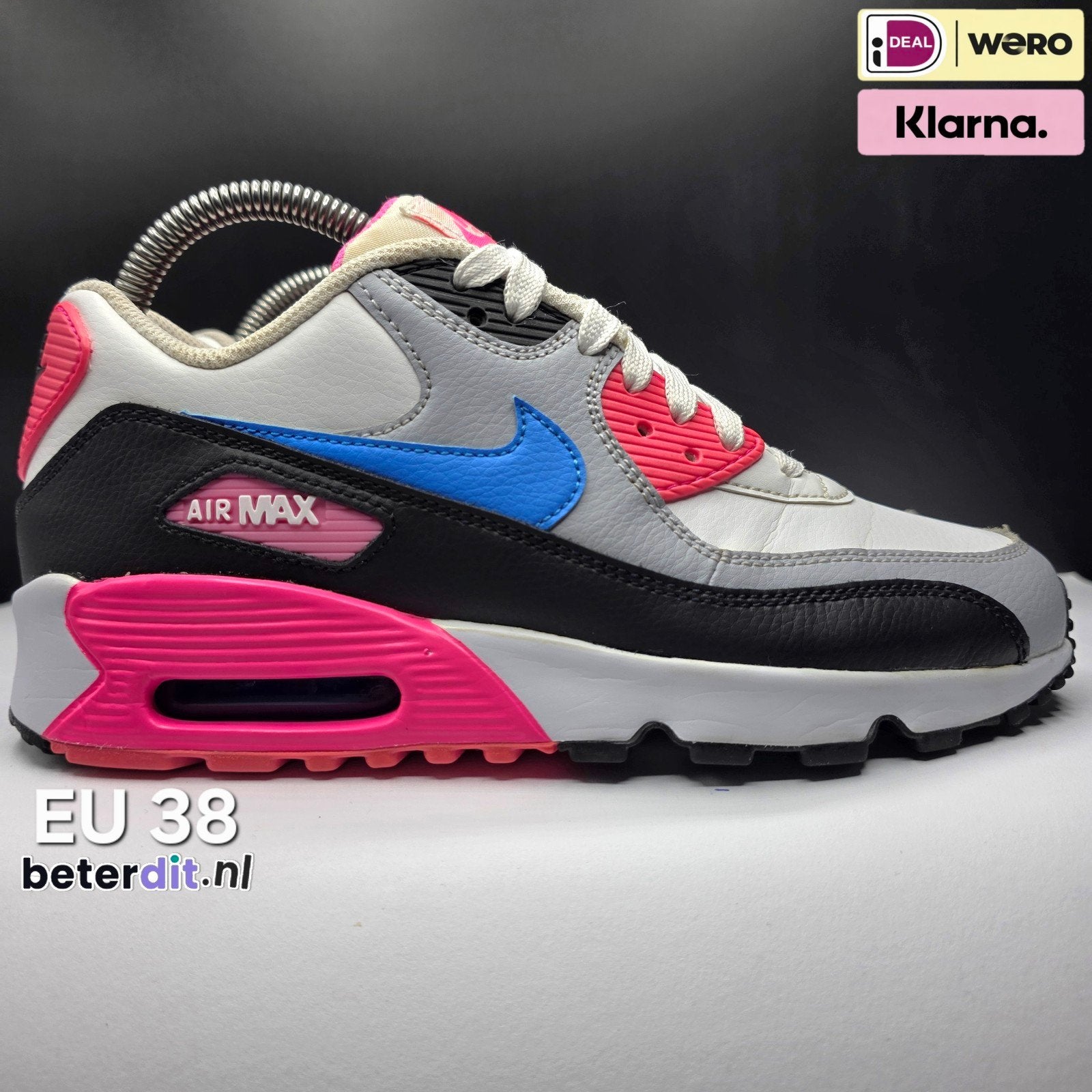 Nike Air Max 90 GS 'White Photo Blue Pink' Maat: 38, Ophalen of Verzenden, Nike, Nike, Nike air max