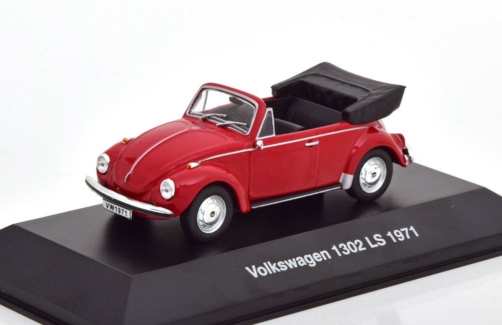 Volkswagen Kever 1302 LS 1971 Cabriolet Rood 1-43 Altaya, Overige merken, Atlas, Auto, Atlas