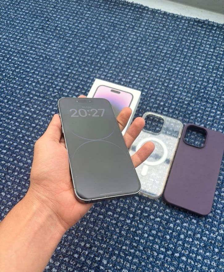 IPHONE 14 PRO MAX GOEDKOOPSTE, Telecommunicatie, Mobiele telefoons | Apple iPhone, 80 %, Paars, Zo goed als nieuw, IPhone 14 Pro Max