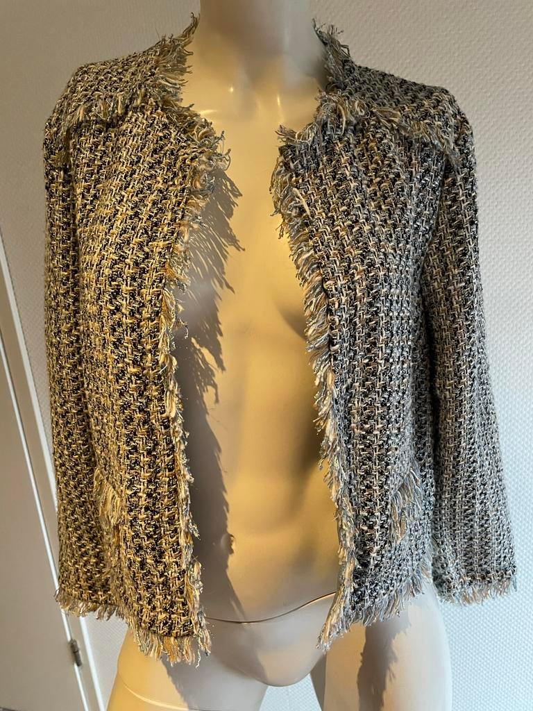 Hallhuber tweed jasje maat 38, Ophalen of Verzenden, Zo goed als nieuw, Maat 38/40 (M), Grijs
