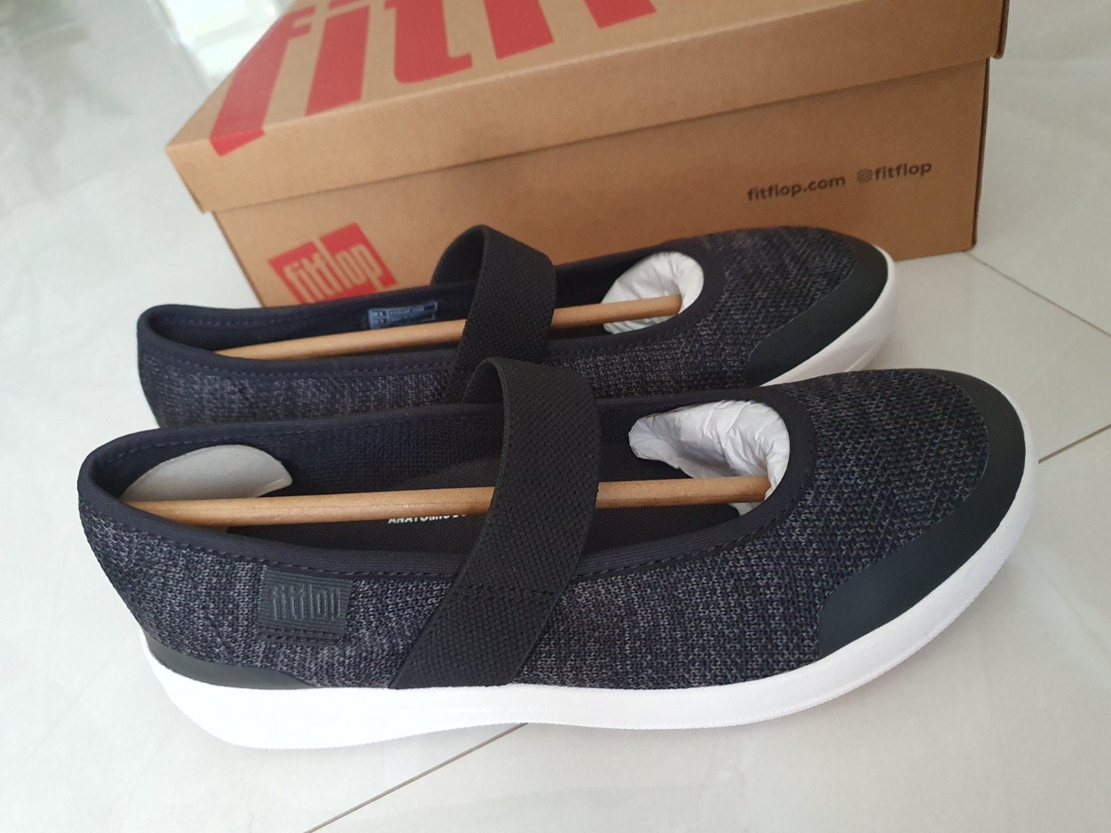 Fitflop ballerina's maat 38 nieuw zwart wit instappers, Zwart, Nieuw, Ophalen of Verzenden, Fitflop