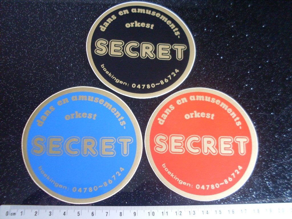 3x sticker orkest secret dansorkest amusementsorkest, Verzenden, Zo goed als nieuw, Bedrijf of Vereniging