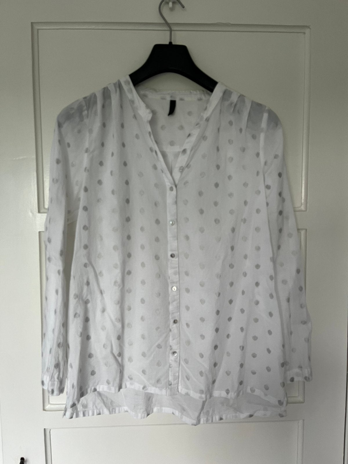 Blouse - wit met zilveren stippen - merk Imitz - maat 38, Kleding | Dames, Maat 38/40 (M), Wit, Imitz, Ophalen of Verzenden