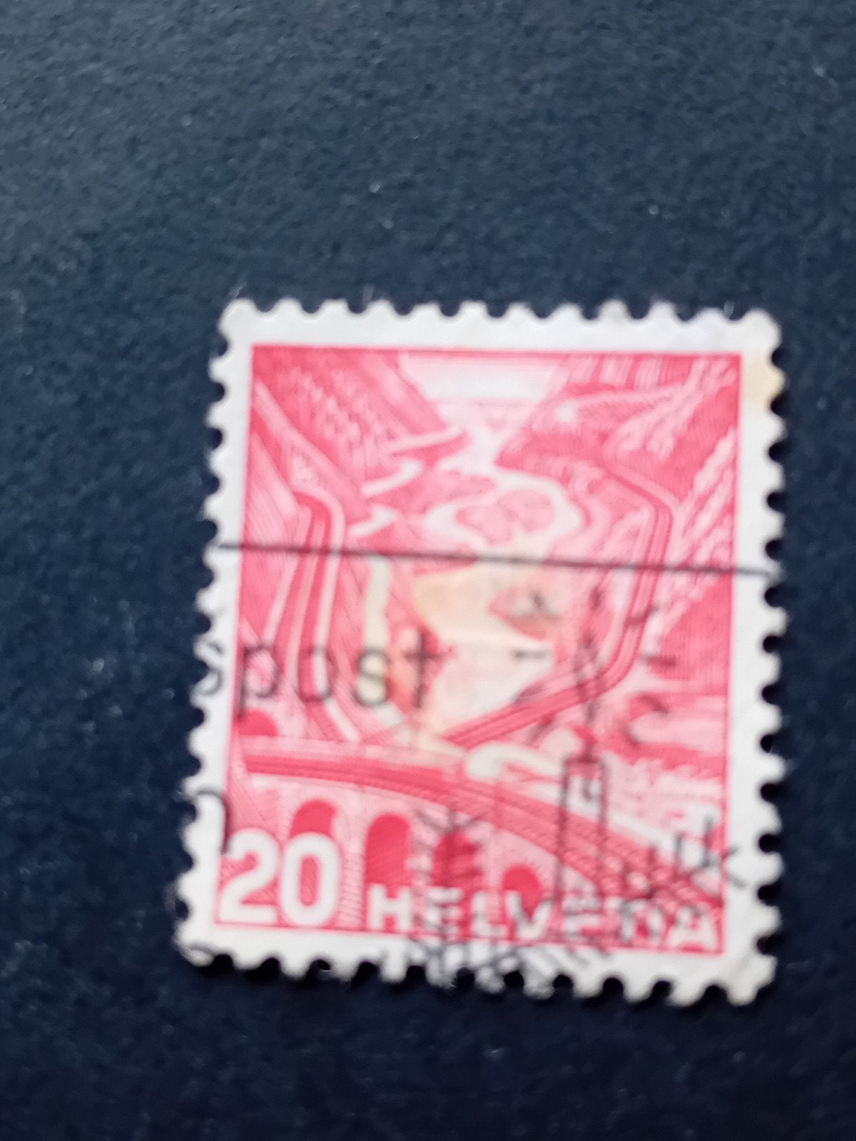 Zwitserse postzegel 20 HELVETIA gestempeld, Ophalen of Verzenden, Gestempeld