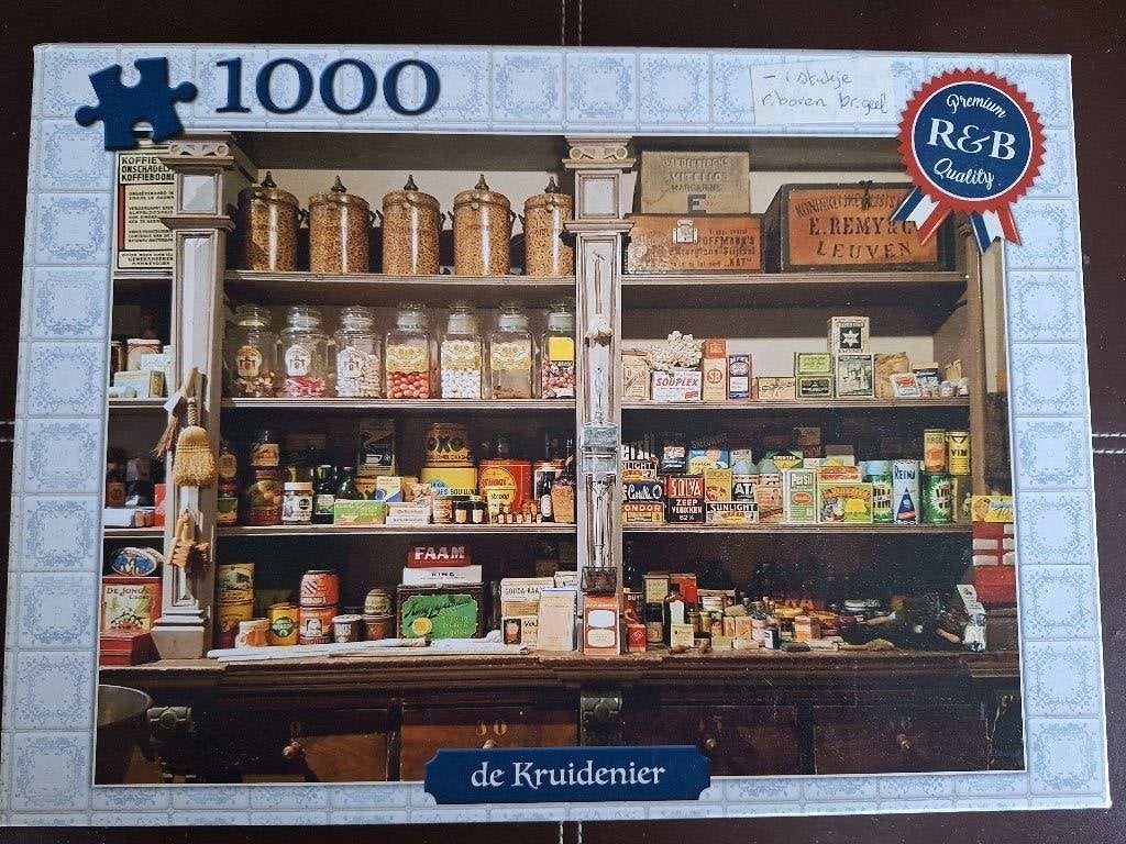 Legpuzzel R & B "DE KRUIDENIER'", Hobby en Vrije tijd, Denksport en Puzzels, Ophalen of Verzenden, 500 t/m 1500 stukjes, Gebruikt