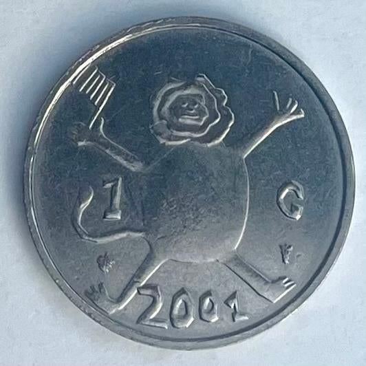 De laatste Nederlandse gulden (2001, gebruikt), Postzegels en Munten, Munten | Nederland, Ophalen of Verzenden, Koningin Beatrix