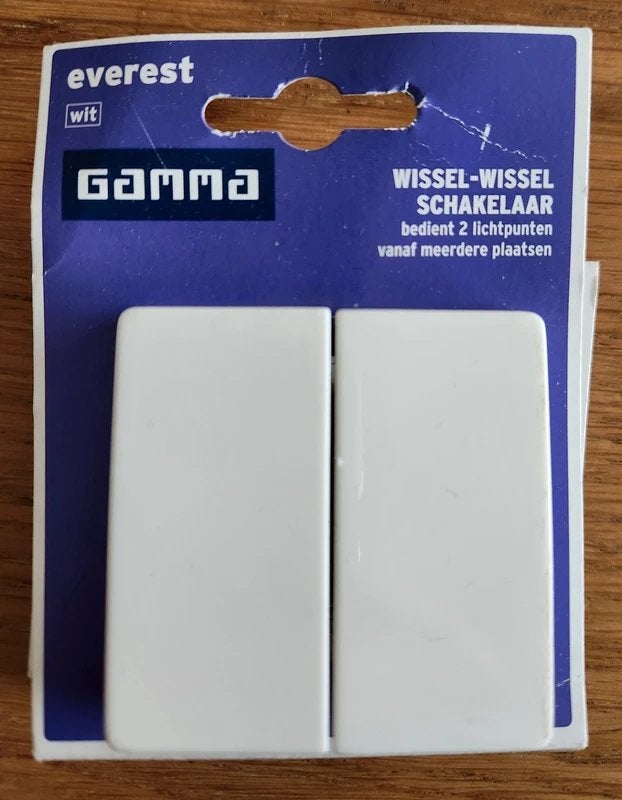 Nieuw Gamma, wit wissel-wissel schakelaar, Ophalen of Verzenden, Nieuw, Schakelaar